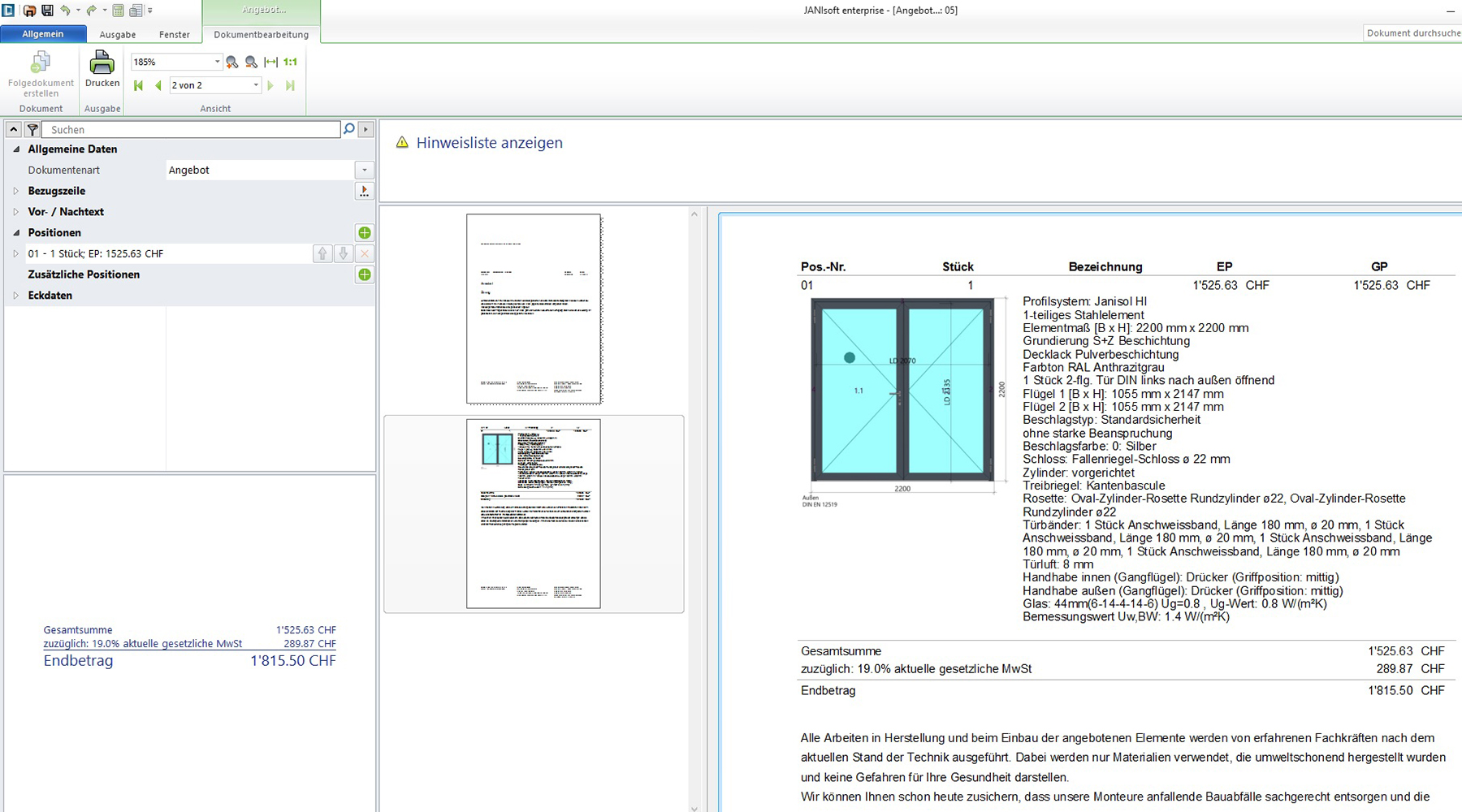 Jansen AG - Janisoft Quotations 